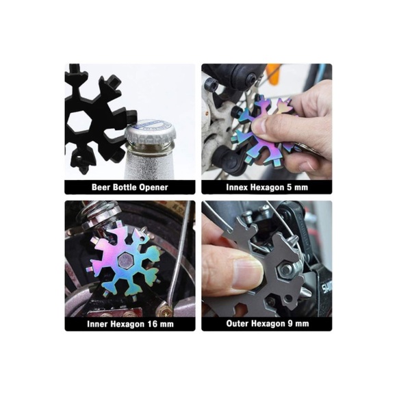 Snowflake Multitool Keychain Screwdriver - Picture 3 of 5